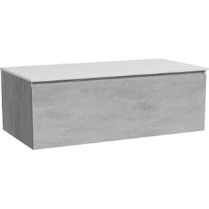 Storke Edge zwevend badmeubel 105 x 52 cm beton donkergrijs met Tavola enkel wastafelblad in solid surface