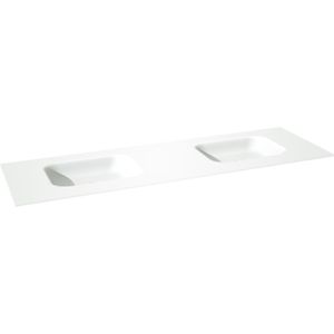 Balmani Tablo Arcato dubbele wastafel matte Solid Surface 180 x 55 cm