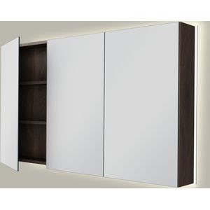 Storke Reflecta spiegelkast 130 x 75 cm notenhout met spiegelverlichting