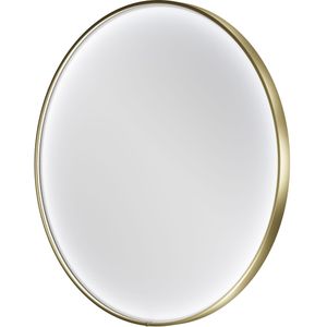 Balmani Secret rond badkamerspiegel Brushed Champagne Gold Ø 90 cm met spiegelverlichting en anti-damp