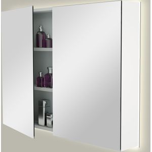 Storke Reflecta spiegelkast 100 x 75 cm mat wit met spiegelverlichting