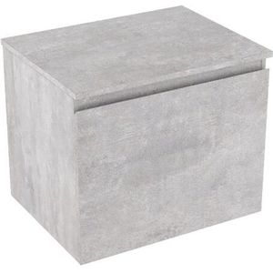 Linie Lado zwevend  60 x 46 cm beton donkergrijs met Lado enkel wastafelblad in melamine