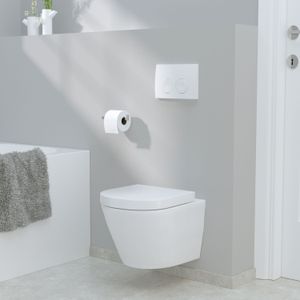 Luca Varess Calibro hangend toilet hoogglans wit randloos compact, inclusief isolatieset