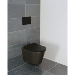 Luca Varess Spirello hangend toilet mat zwart open spoelrand met fino wc-bril