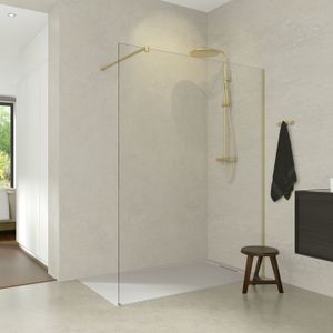 Balmani Modular inloopdouche 80 x 200 cm helder glas Brushed Gold profiel