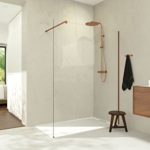 Balmani Modular inloopdouche 110 x 200 cm helder glas Brushed Rose Gold profiel