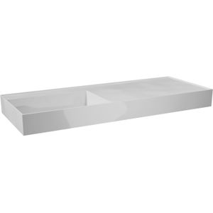 Balmani Argila asymmetrisch linkse wastafel composietmarmer hoogglans wit 120 x 46 cm