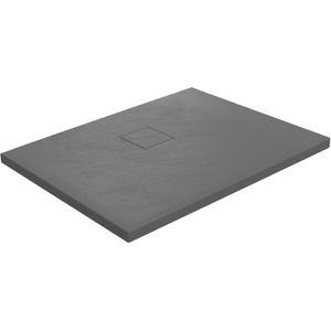 Linie Rumba douchebak 100 x 80 cm acryl donkergrijs leisteenstructuur