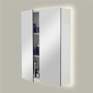 Storke Reflecta spiegelkast 60 x 75 cm hoogglans wit met spiegelverlichting