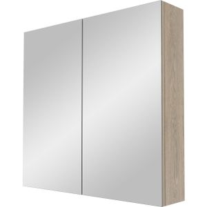 Linie Montro spiegelkast 80 x 75 cm grijs eiken