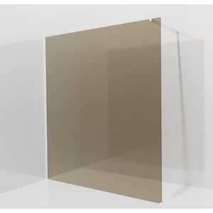 Balmani Modular inloopdouche: 180 x 200 cm, Brons glas, Mat witte profielen