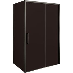 Balmani Senses Design douchecabine met rechtse schuifdeur en vaste zijwand, 120 x 100 cm, Brons, Brushed GunMetal profielen