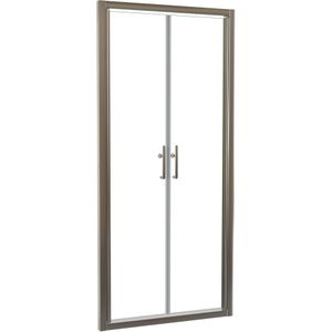Linie Cadiz douche pendeldeur 90 cm x 190 cm Helder glas geborsteld chroom profiel