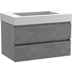Balmani Lucida meubelset donkergrijs beton met Modus wastafel 90x55cm zwevend