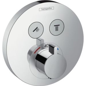 Hansgrohe Showerselect S Round thermostatische inbouw douchekraan 2 functies glanzend chroom