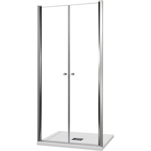 Luca Varess Kuresa douche pendeldeur 100 x 200 cm helder glas glans chroom profiel