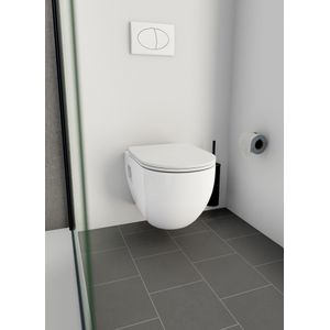 Linie  Waldo  hangend toilet hoogglans wit randloos, inclusief isolatieset