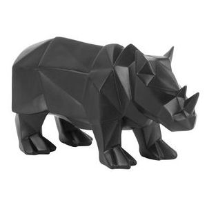 Beeld PT Living Origami Rhino Polyresin Matt Black