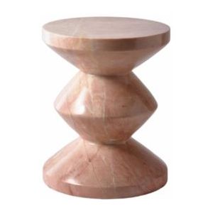 POLSPOTTEN - Zig Zag Marble - Bijzettafel - Roze - Marmer