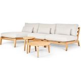 Loungeset Suns Termoli 2-Seater / Chaise Longue Set Teak / Natural 