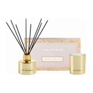 Ted Sparks - Gift Set - Geurkaars & Geurstokjes Diffuser - Vanilla & Cedarwood