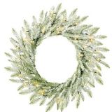 Kerstkrans Black Box Trees Brewer Wreath Green Frosted 60 cm LED