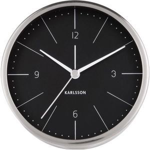 Wekker Karlsson Normann Brushed Steel Black 10 cm