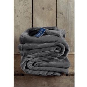 De Witte Lietaer Fleece Deken Cosy - 150 X 200 cm - Dark Ebony