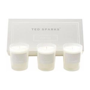 Ted Sparks - Gift Set - 3 geurkaarsen in prachtige geschenkverpakking - Fresh Linen