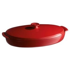 Emile Henry Ovenschaal 41 X 24 Cm 2,2 Liter Keramiek Rood 2-delig