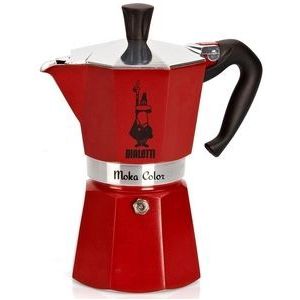 Bialetti Moka Express - Percolator - 6 kops - Aluminium - Rood