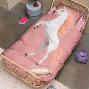 Dekbedovertrek SNURK Unicorn Dusty Pink Katoen-140 x 200 / 220 cm | 1-Persoons