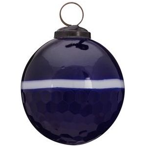 Kerstbal VT Wonen Round Stripe Blue 8 cm (set van 4)