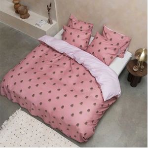 Dekbedovertrek SNURK Pinecones Dusty Rose Katoen-260 x 200 / 220 cm | Extra Breed