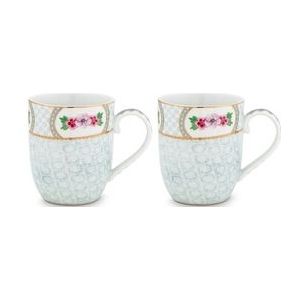 Pip Studio Blushing Birds White - Set van 2 Mokken 145 ml - Porselein