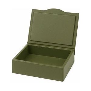 Trinket Box Giobagnara Luna Rectangular Small Printed Calfskin Golf Loden Green