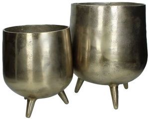Bloempot HD Living Gold 25 x 25 x 32 cm (2-Delig)