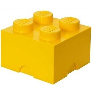 Opbergbox Lego Brick 4 Geel