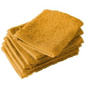 De Witte Lietaer Washandjes Helene Golden Yellow 15 x 21 cm - 6 stuks - Katoen