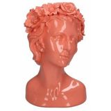 HD Living - Lady Flowers - Vaas - Roze - Polystone - 19 x 18 x 29 cm