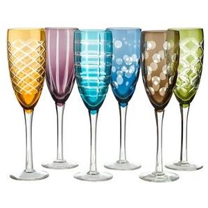 Champagneglas POLSPOTTEN Cuttings Multi (Set van 6)