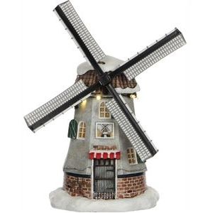 LuVille kerstdorp huisje Hollandse molen 15,5 x 13 x 22,5 cm