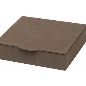 Trinket Box Giobagnara Luna Rectangular Large Calfskin Suede Smoke