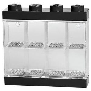 LEGO - Vitrine - voor Minifigures - 8 Vakken - Stapelbaar - Ophangbaar - RechthoekZwart