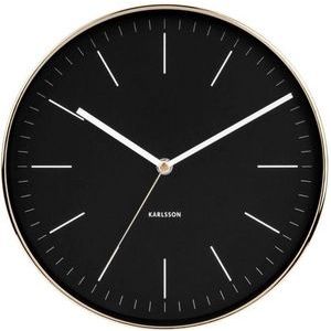 Klok Karlsson Minimal Black Shiny Gold Case 27,5 cm