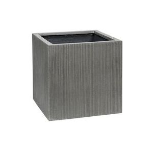 Bloempot Pottery Pots Ridged Block M Dark Grey Vertically Ridged 40 x 40 x 40 cm