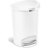 Prullenbak Simplehuman Half Rond Wit 50L