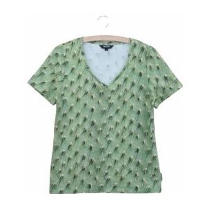 V-neck T-shirt SNURK Women Cozy Cactus Green-XXL