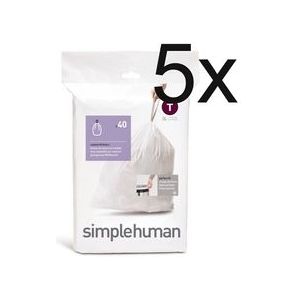 Afvalzakken simplehuman Code T 3L (5 x 40-delig)