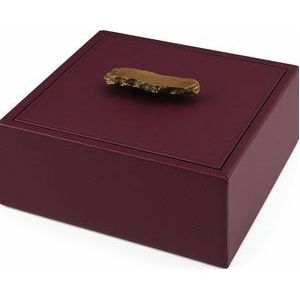 Trinket Box Giobagnara Ambra Square Large Printed Calfskin Golf Grape